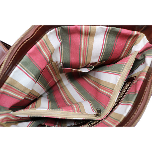 Italian Leather Shoulder Bag Women's Crossbody Floto Tavoli Brown 6